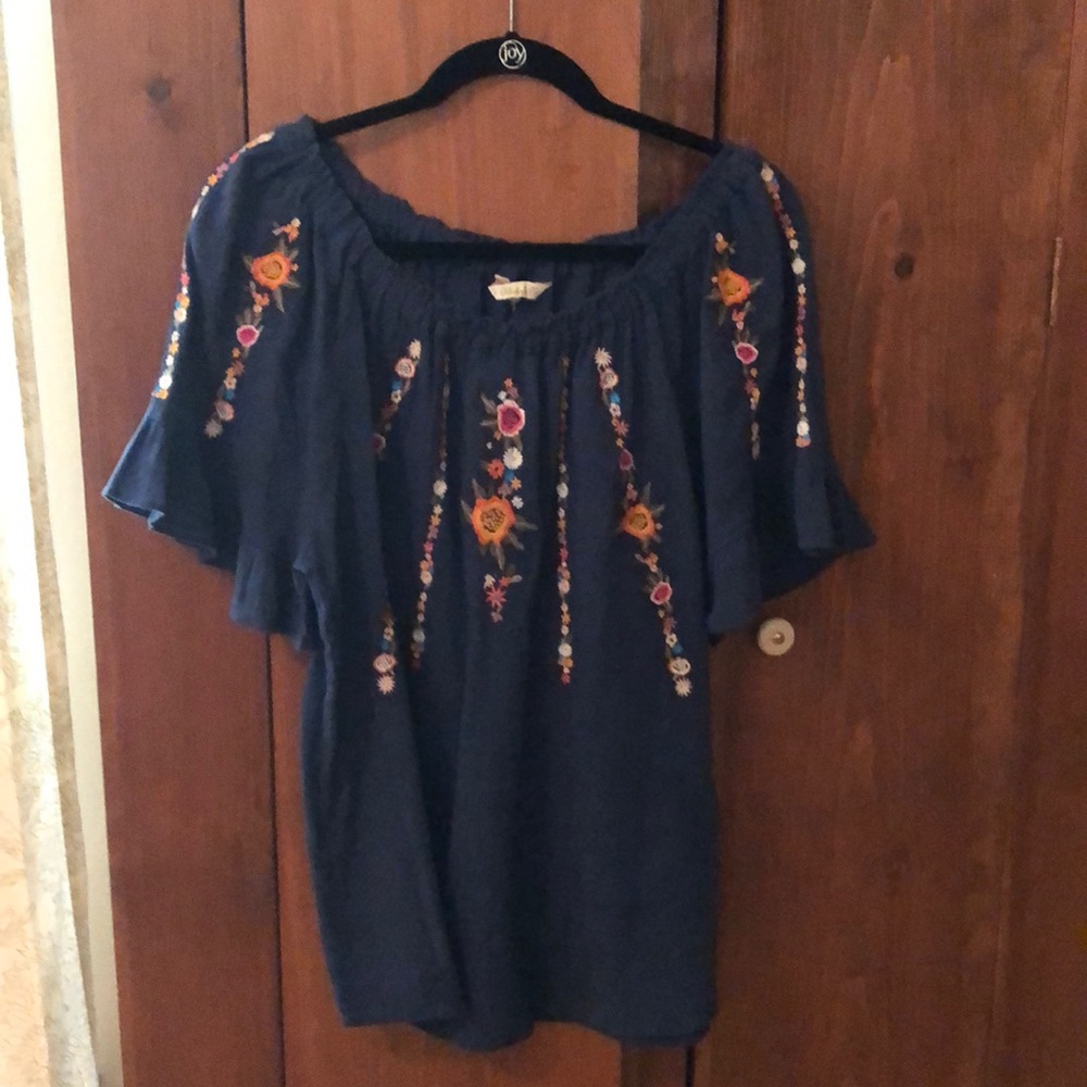 Gauze peasant top